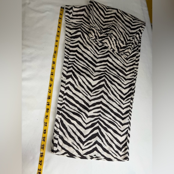 TAHARI Cream and brown zebra print 💯 Linen wide leg crop pants size XL - Picture 12 of 12